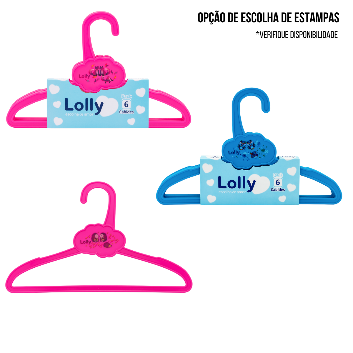 Cabide Infantil Kit C/6 Un Bebê - Lolly - Cabide Infantil - Magazine Luiza